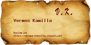 Vermes Kamilla névjegykártya